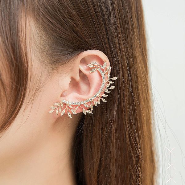 new fashion leaf ear cuff vintage punk gothic crystal rhinestone ear cuff wrap stud clip elegant earrings wedding party jewelry gift, Silver
new fashion leaf ear cuff vintage punk gothic crystal rhinestone ear cuff wrap stud clip elegant earrings wedding party jewelry gift, Silver