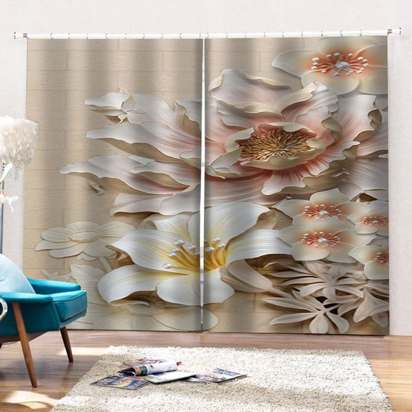 customized size lluxury blackout 3d window curtains for living room relief peony curtains
customized size lluxury blackout 3d window curtains for living room relief peony curtains