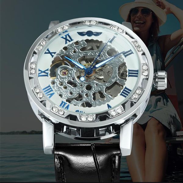 fashion watches skeleton diamond watch for women iced out design genuine leather strap elegant luxury mechanical ladies relogio, Slivery;brown
fashion watches skeleton diamond watch for women iced out design genuine leather strap elegant luxury mechanical ladies relogio, Slivery;brown