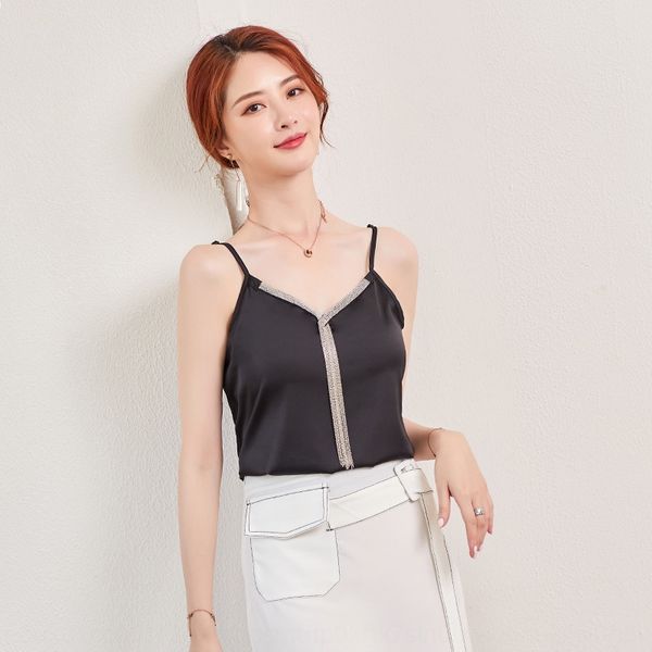 v-neck vest shirt straps with silk satin vest women's summer loose outside base shirt solid color sleeveless top, Camo
v-neck vest shirt straps with silk satin vest women's summer loose outside base shirt solid color sleeveless top, Camo