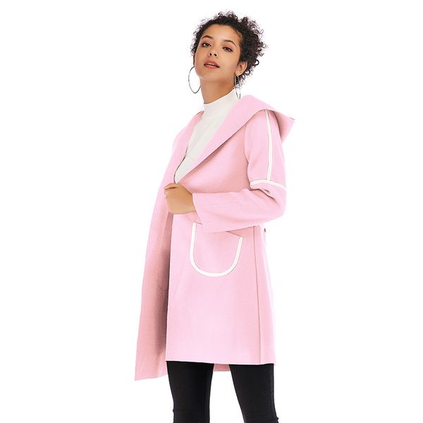 women's wool & blends hooded coat autumn and winter season cotton double pocket long warmth thick women, Black
women's wool & blends hooded coat autumn and winter season cotton double pocket long warmth thick women, Black