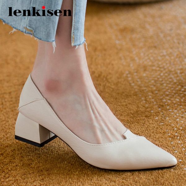 lenkisen korean girls full grain leather gorgeous pointed toe thick med heel slip on office lady daily wear cozy women pumps l53, Black
lenkisen korean girls full grain leather gorgeous pointed toe thick med heel slip on office lady daily wear cozy women pumps l53, Black