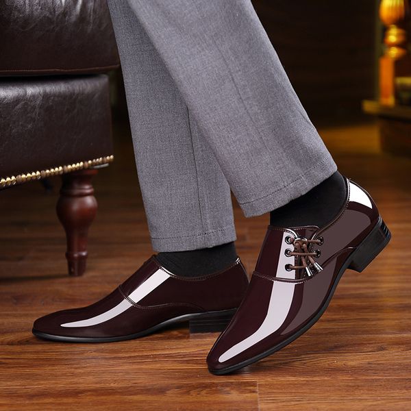 men classic pointed toe dress shoes mens slip-on patent leather black wedding shoes mens oxford formal -682
men classic pointed toe dress shoes mens slip-on patent leather black wedding shoes mens oxford formal -682