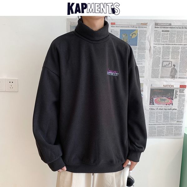 men's hoodies & sweatshirts kapments men streetwear kpop turtleneck 2021 harajuku mens japan style sweatshirt couple casual solid desgi, Black
men's hoodies & sweatshirts kapments men streetwear kpop turtleneck 2021 harajuku mens japan style sweatshirt couple casual solid desgi, Black
