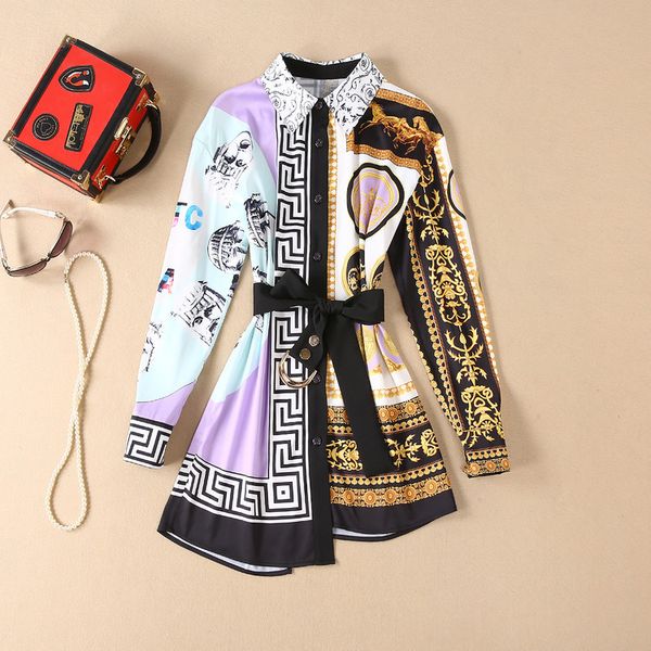710 xl 2020 brand same style dress lapel neck womens clothes asymmetrical flora print luxury fashion dress as, Black
710 xl 2020 brand same style dress lapel neck womens clothes asymmetrical flora print luxury fashion dress as, Black