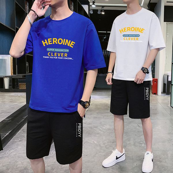 summer new style short sleeve shorts t-shirt handsome collocation two case casual printed crew neck large size men -40, White;black
summer new style short sleeve shorts t-shirt handsome collocation two case casual printed crew neck large size men -40, White;black