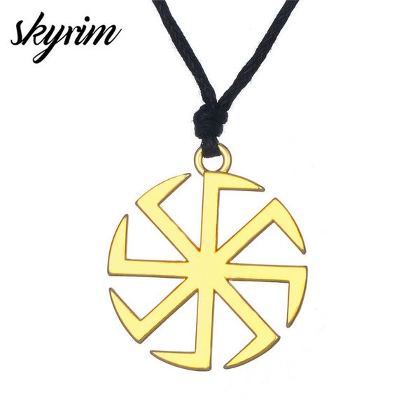 skyrim slavic kolovrat talisman pendant sun necklace wax cord adjustable necklace talisman jewelry ethnic jewelry for men/women, Silver
skyrim slavic kolovrat talisman pendant sun necklace wax cord adjustable necklace talisman jewelry ethnic jewelry for men/women, Silver