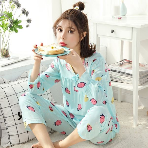 autumn clothes home pajamas woven pure pajamas women's long sleeve cotton thin artificial cotton home clothes large size, Blue;red
autumn clothes home pajamas woven pure pajamas women's long sleeve cotton thin artificial cotton home clothes large size, Blue;red