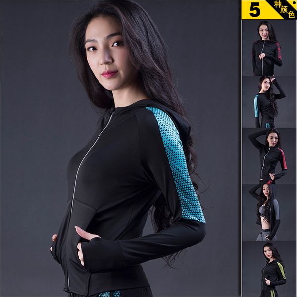 women's fitness suit long sleeve ultra-stretch quick-dry tight zipper hooded coat casual running sports clothing, Black;blue
women's fitness suit long sleeve ultra-stretch quick-dry tight zipper hooded coat casual running sports clothing, Black;blue