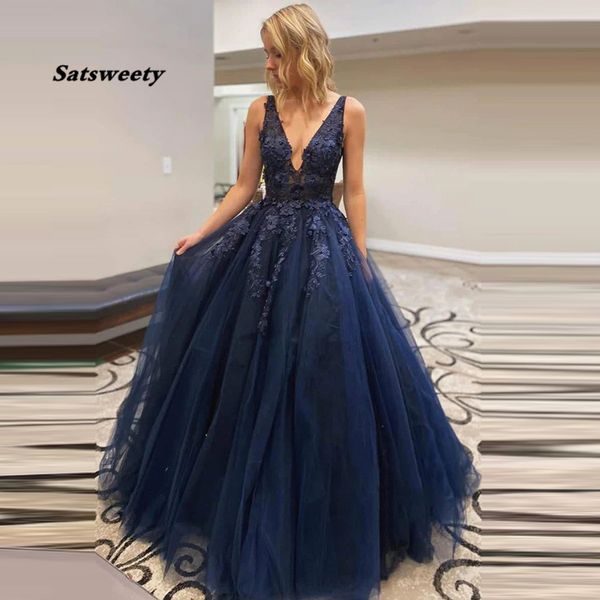 sleeveless navy blue long prom dresses 2024 vestidos de festa a line lace bodice evening dress party gown, Black 
sleeveless navy blue long prom dresses 2024 vestidos de festa a line lace bodice evening dress party gown, Black