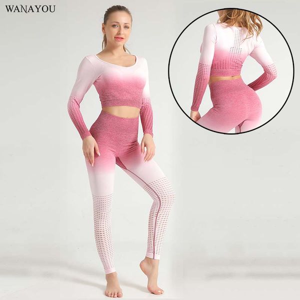 wanayou 2pcs gradient hollow out yoga set,long-sleeved sports legging gym set for women,elastic breathable workout set women, White;red
wanayou 2pcs gradient hollow out yoga set,long-sleeved sports legging gym set for women,elastic breathable workout set women, White;red