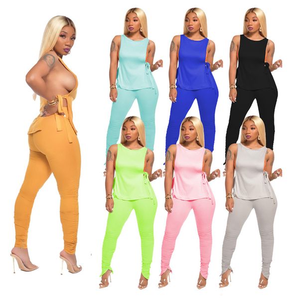 summer women tie-dye solid colors tracksuit sleeveless lace up tees + zipper plicated skinny pants two-piece clothing suit trendy set d71402, Gray
summer women tie-dye solid colors tracksuit sleeveless lace up tees + zipper plicated skinny pants two-piece clothing suit trendy set d71402, Gray