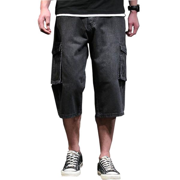 men's denim shorts summer denim cropped pants men's loose multi-pocket overalls pants large size straight, Blue
men's denim shorts summer denim cropped pants men's loose multi-pocket overalls pants large size straight, Blue