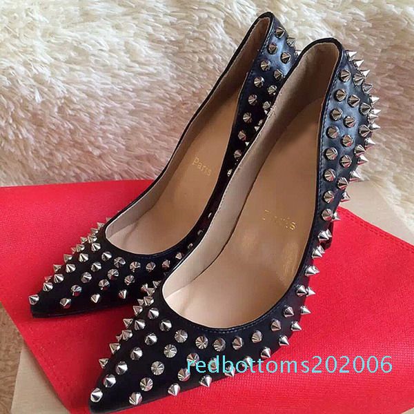 brand shoes red sloe womens pumps high heel shoes rivet pointed toe fine heel lady wedding shoes bottom for the red 8cm 10cm 12cm t01, Black
brand shoes red sloe womens pumps high heel shoes rivet pointed toe fine heel lady wedding shoes bottom for the red 8cm 10cm 12cm t01, Black