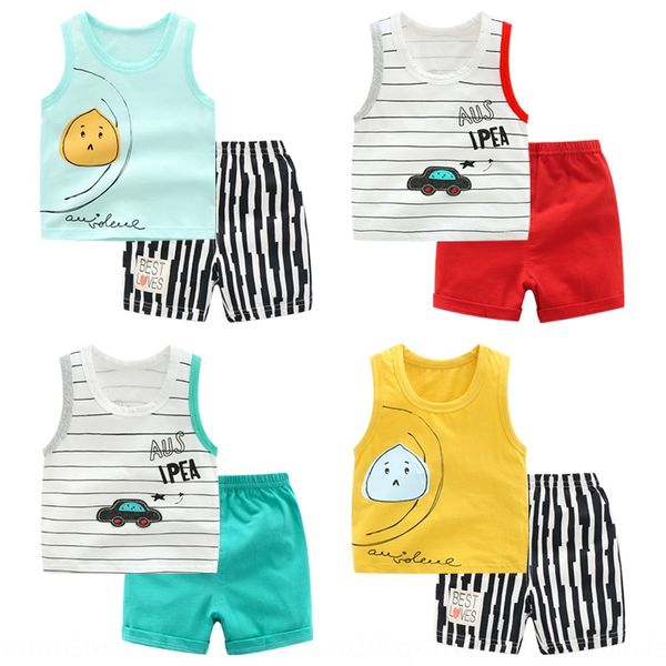 new vest clothing clothing thin children's vest suit 1-3 years old male children's 2-piece suit