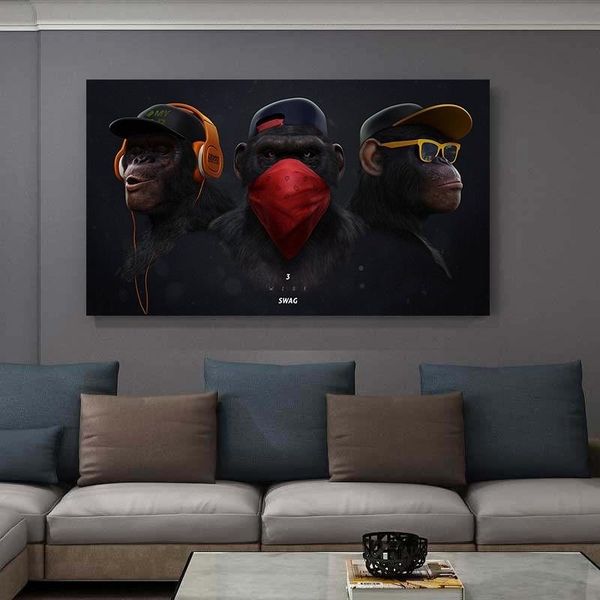 modern abstract wall art canvas painting funny thinking monkey with headphone poster prints large animal picture for living room home decor
modern abstract wall art canvas painting funny thinking monkey with headphone poster prints large animal picture for living room home decor