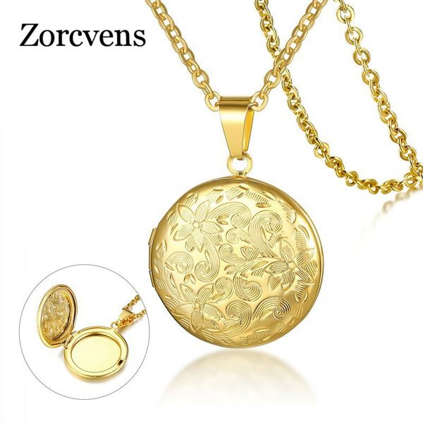 pendant necklaces zorcvens female locket gold color stainless steel flower for woman, Silver
pendant necklaces zorcvens female locket gold color stainless steel flower for woman, Silver