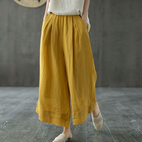 johnature loose leisure all-match elastic waist wide leg pants 2020 summer new simple comfortable women ankle-length pants, Black;white
johnature loose leisure all-match elastic waist wide leg pants 2020 summer new simple comfortable women ankle-length pants, Black;white