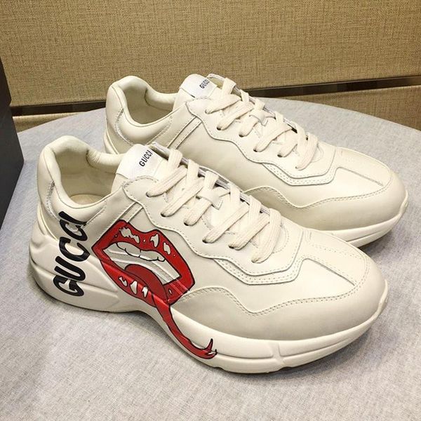 lightweight men 's rhyton sneaker with mouth print casual men shoes breathable shoes sports low lace -up men shoes sa, Black 
lightweight men 's rhyton sneaker with mouth print casual men shoes breathable shoes sports low lace -up men shoes sa, Black