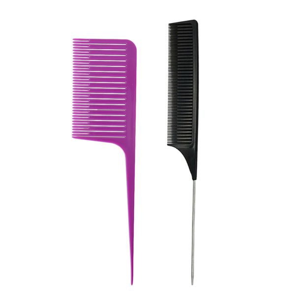 2x highlight combs, professional rat tail combs, heat resistant teasing combs with pintail for salon and home use, Silver
2x highlight combs, professional rat tail combs, heat resistant teasing combs with pintail for salon and home use, Silver