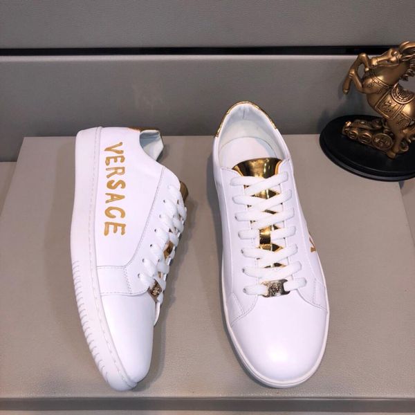 2019 custom new men's leather white shoes, trend wild flat-bottomed sneakers, comfortable shoes original box packaging: 38-44, Black
2019 custom new men's leather white shoes, trend wild flat-bottomed sneakers, comfortable shoes original box packaging: 38-44, Black