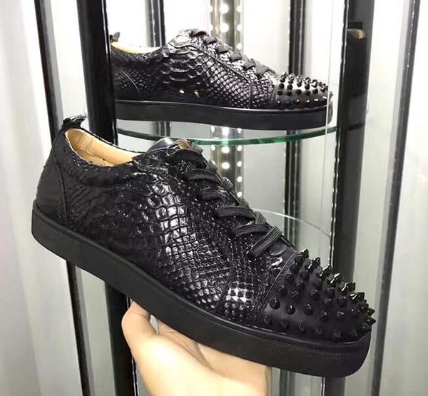 2019 couple style snake rivet designs fashion spike low cut party men red bottom sneaker party wedding shoes genuine leather casual shoes, Black
2019 couple style snake rivet designs fashion spike low cut party men red bottom sneaker party wedding shoes genuine leather casual shoes, Black