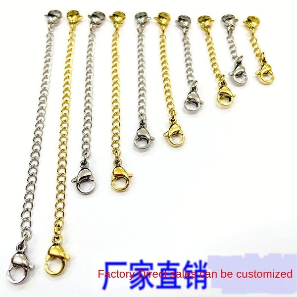 ppcf5 stainless steel diy accessories bracelet lobster buckle plus tail chain titanium steel necklace bracelet leather rope extension chain, Silver
ppcf5 stainless steel diy accessories bracelet lobster buckle plus tail chain titanium steel necklace bracelet leather rope extension chain, Silver