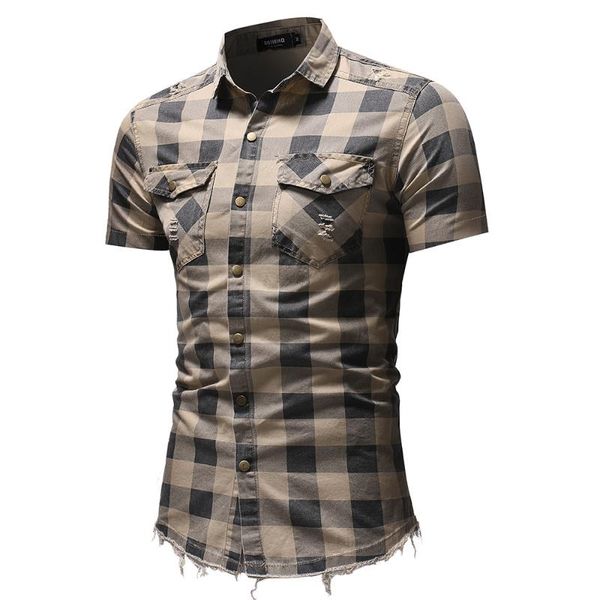 drop shipping long sleeve plaid men shirt ripped hole punk hip hop denim shirt male casual slim fit blouse chemise jean homme, White;black
drop shipping long sleeve plaid men shirt ripped hole punk hip hop denim shirt male casual slim fit blouse chemise jean homme, White;black