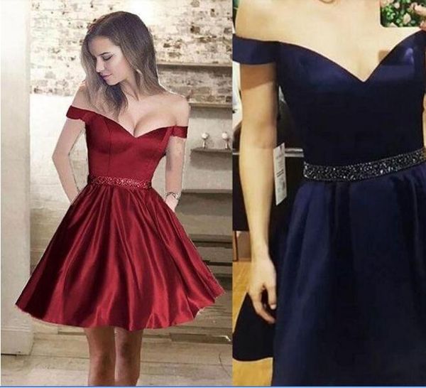2020 new fashion satin sleeveless beaded sash cocktail gown 2018 elegant short/mini a-line off shoulder homecoming dress ing, Red
2020 new fashion satin sleeveless beaded sash cocktail gown 2018 elegant short/mini a-line off shoulder homecoming dress ing, Red
