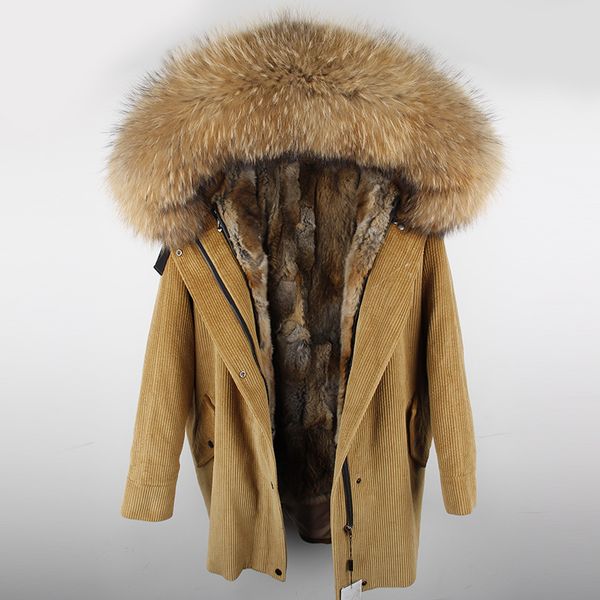 maomaokong 2020 winter natural rabbit fur lining jacket women parka fur coat corduroy real raccoon fur collar warm long parkas, Black
maomaokong 2020 winter natural rabbit fur lining jacket women parka fur coat corduroy real raccoon fur collar warm long parkas, Black