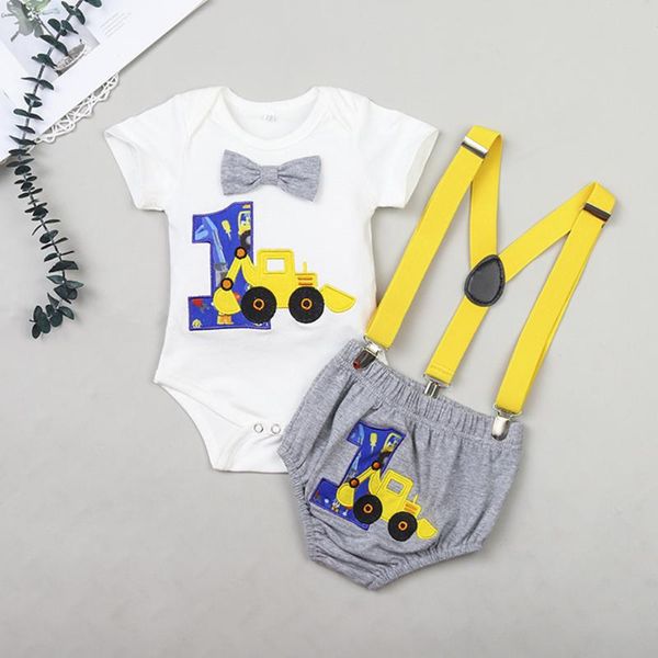 boy cartoon farming truck printing short-sleeve bow tie rompers straps pants two-piece set summer baby clothes rompers, White
boy cartoon farming truck printing short-sleeve bow tie rompers straps pants two-piece set summer baby clothes rompers, White