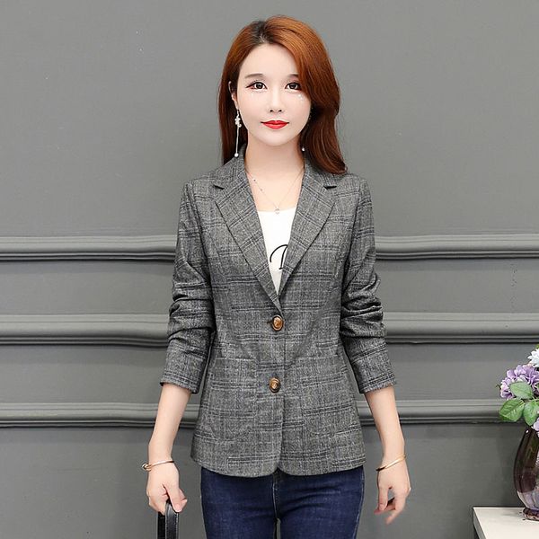 2020 new spring ladies plaid small suit retro hong kong style jacket women's korean version of the wild net red suit women, White;black
2020 new spring ladies plaid small suit retro hong kong style jacket women's korean version of the wild net red suit women, White;black