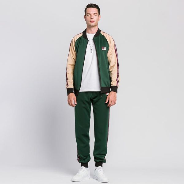men's sport suit classic colorblock retro design cartoon badge cardigan with pencil trousers contrast stand collar sports suit, Gray
men's sport suit classic colorblock retro design cartoon badge cardigan with pencil trousers contrast stand collar sports suit, Gray