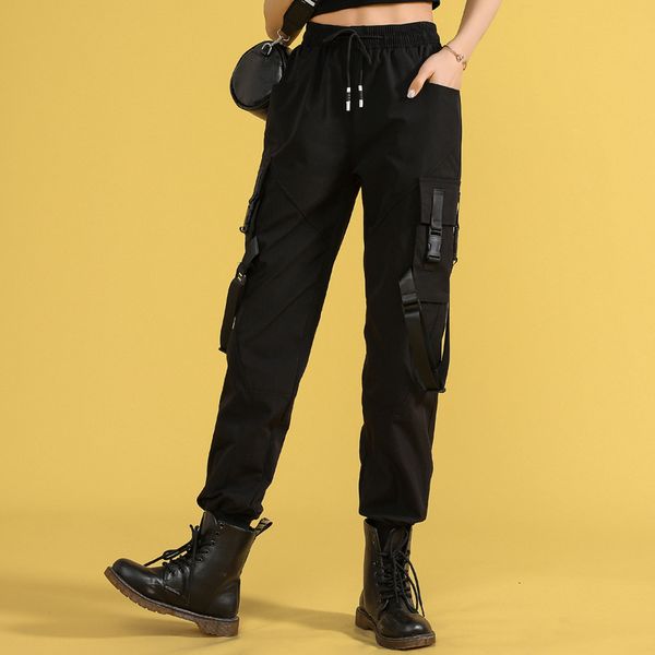 2020 cargo pants women's spring harem pants high waist drawstring big pockets ribbon black trousers hip plus size p9293, Black;white
2020 cargo pants women's spring harem pants high waist drawstring big pockets ribbon black trousers hip plus size p9293, Black;white