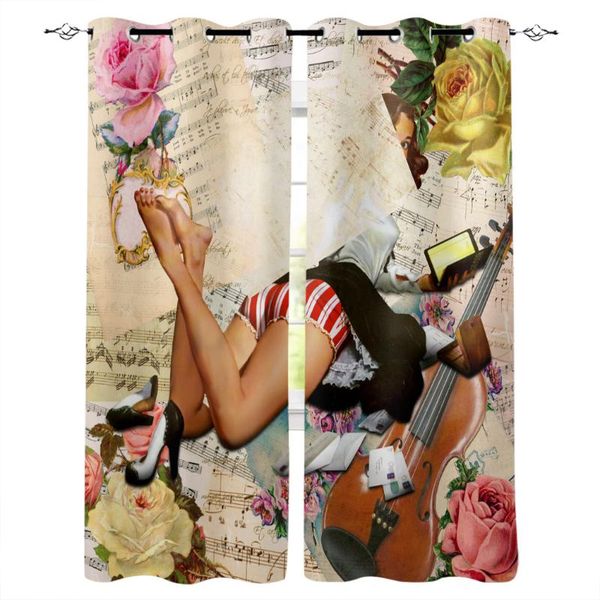 new luxury curtains retro girl flowers violin window curtains home living room/bedroom decor for living room
new luxury curtains retro girl flowers violin window curtains home living room/bedroom decor for living room