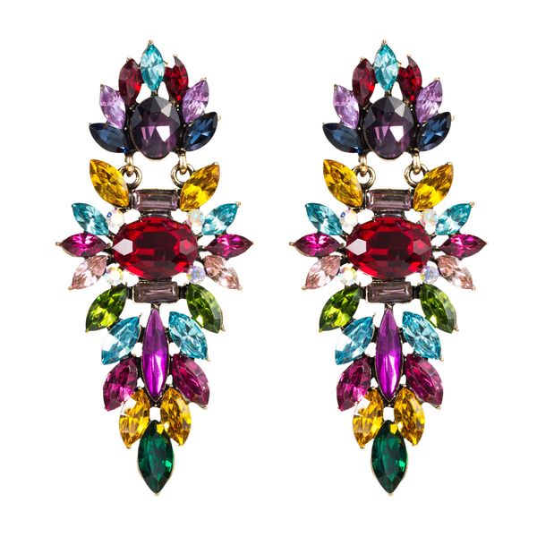 exaggerated multi-layer acrylic diamond-studded geometric full diamond earrings female elegant temperament earrings, Golden 
exaggerated multi-layer acrylic diamond-studded geometric full diamond earrings female elegant temperament earrings, Golden