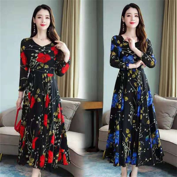 2020 summer new floral large size women's clothing flesh-covering slimming plump mm printed dress chiffon dress age-reducing, Black;gray
2020 summer new floral large size women's clothing flesh-covering slimming plump mm printed dress chiffon dress age-reducing, Black;gray