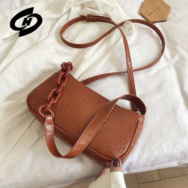 ladies baguette hand bag for 2020 designer purse and handbags luxury crossbody messenger shoulder bags with crocodile pattern