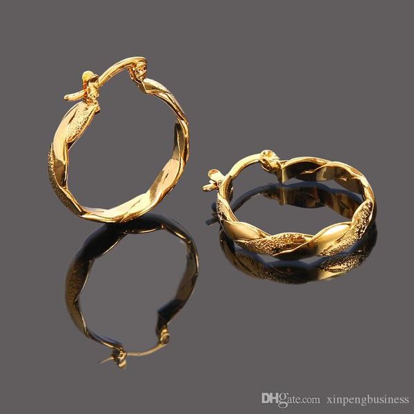 22K 23K 24K Thai Baht FINE YELLOW SOLID GOLD GP EARRINGS Hoop E India Jewelry Brincos Top Quality Wave
22K 23K 24K Thai Baht FINE YELLOW SOLID GOLD GP EARRINGS Hoop E India Jewelry Brincos Top Quality Wave