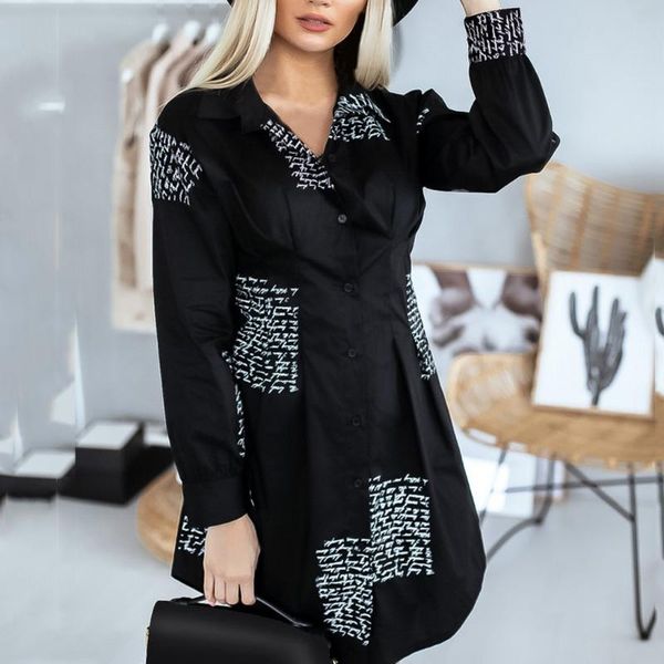 women elegant formal dress fashion women plus size turn down collar dress ladies letter print buttons mini shirt #3, Black;gray
women elegant formal dress fashion women plus size turn down collar dress ladies letter print buttons mini shirt #3, Black;gray