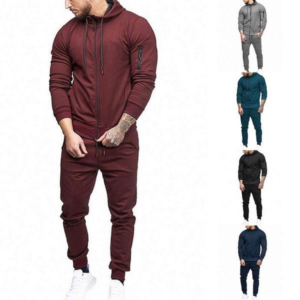 2 pieces mens tracksuits 2020 new long sleeve gyms autumn winter casual hooded zipper slim + drawstring waist loose pants, Gray
2 pieces mens tracksuits 2020 new long sleeve gyms autumn winter casual hooded zipper slim + drawstring waist loose pants, Gray