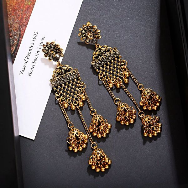 ethnic gold long jhumka earrings jewelry peacock gypsy bell tassel statement afghan egypt turkish earrings, Silver
ethnic gold long jhumka earrings jewelry peacock gypsy bell tassel statement afghan egypt turkish earrings, Silver