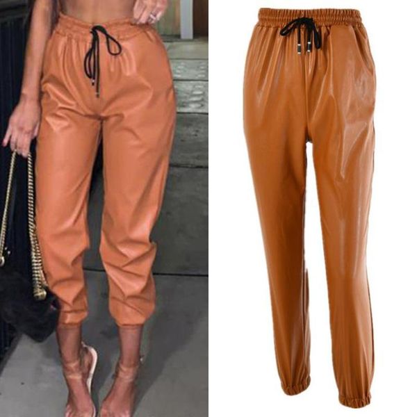 women's pants & capris autumn women pu leather black brown streetwear harem high waist long casual punk faux trousers, Black;white
women's pants & capris autumn women pu leather black brown streetwear harem high waist long casual punk faux trousers, Black;white