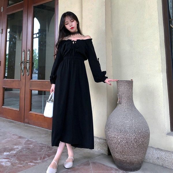 lefaj autumn one-line shoulder lace-up split bubble sleeve dressshoulder strap dressdress women's long sleeve solid color all-match kor, Black;gray
lefaj autumn one-line shoulder lace-up split bubble sleeve dressshoulder strap dressdress women's long sleeve solid color all-match kor, Black;gray