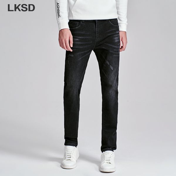 men's jeans lksd autumn winter causal cotton black men fashion high waist straight ankel-length pant t19200064, Blue
men's jeans lksd autumn winter causal cotton black men fashion high waist straight ankel-length pant t19200064, Blue
