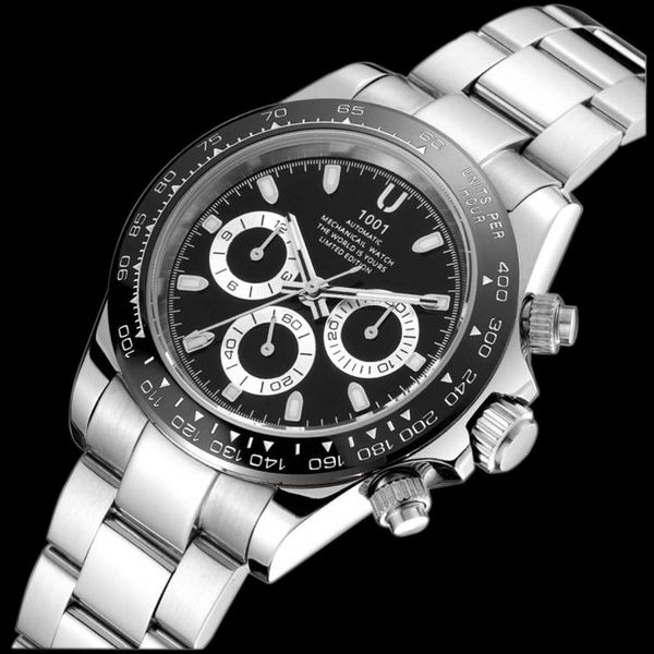 u1001 brand black dial luxury men's automatic watch stainless steel waterproof mechanical watch watches ceramic bezel watches, Slivery;brown
u1001 brand black dial luxury men's automatic watch stainless steel waterproof mechanical watch watches ceramic bezel watches, Slivery;brown