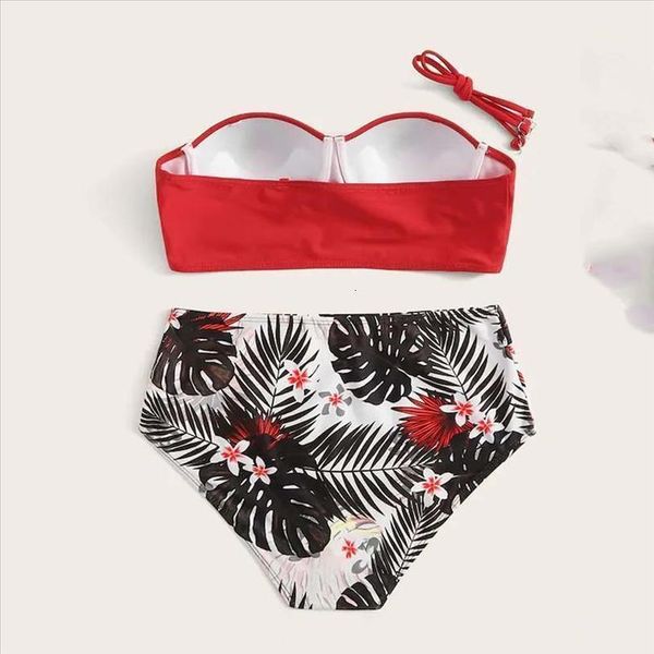 womens strapless bikini set female summer swimsuit leaf print bikini two pieces separate bandeau lady swimwear t2g, White;black
womens strapless bikini set female summer swimsuit leaf print bikini two pieces separate bandeau lady swimwear t2g, White;black