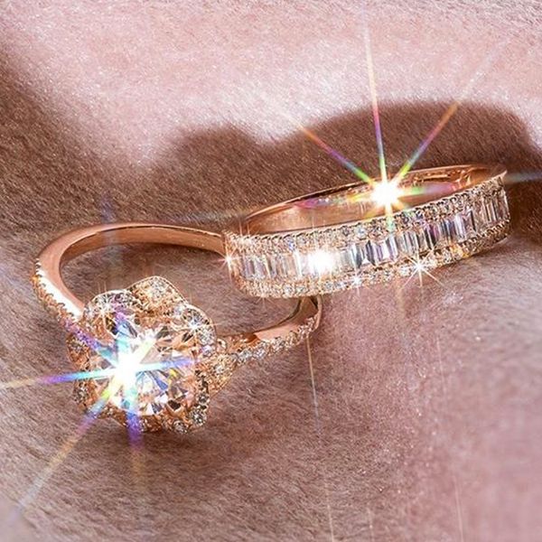 aprilgrass brand new romantic plant flower ring 2pc bridal sets for women rose gold color engagement women finger rings, Slivery;golden
aprilgrass brand new romantic plant flower ring 2pc bridal sets for women rose gold color engagement women finger rings, Slivery;golden