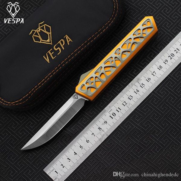 

VESPA Dark star high quality folding Knife Blade:M390(Satin) Handle:7075Aluminum+TC4,Outdoor camping survival knives EDC tools