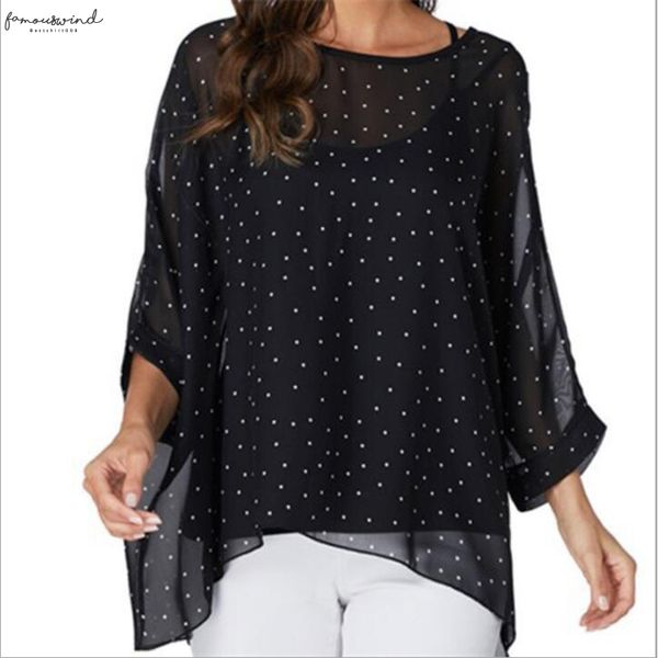5xl 6xl short sleeve summer blouse batwing sleeve casual women blouse plus size printed dot chiffon beach clothing clothes, White 
5xl 6xl short sleeve summer blouse batwing sleeve casual women blouse plus size printed dot chiffon beach clothing clothes, White